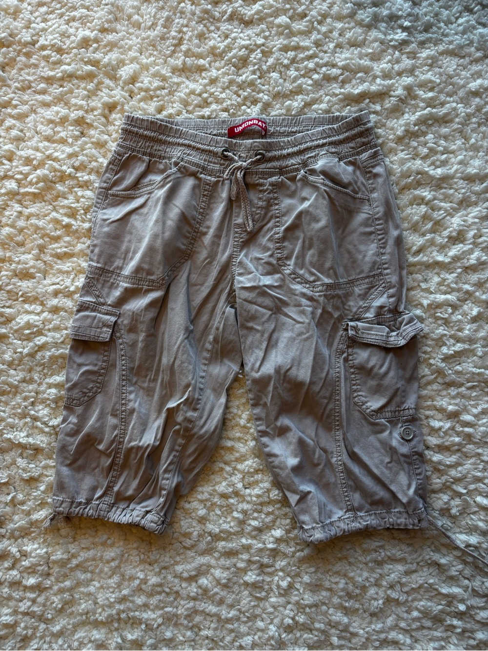 UNIONBAY Men's Light Taupe Cargo Shorts with Drawstring Waist